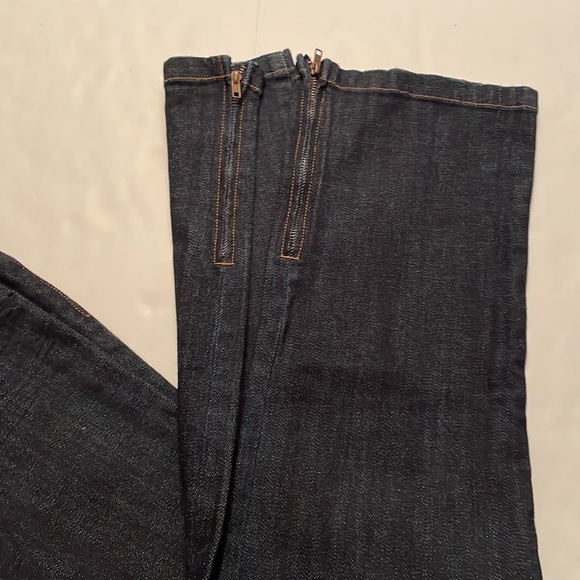 INC 5 pockets jeans, size 4. Dark blue. Zippered hems. Straight legs. - Picture 12 of 15